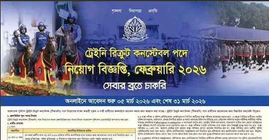 Police Constable Job Circular 2026 – পুলিশ কনস্টেবল নিয়োগ ২০২৬ http://police.teletalk.com.bd